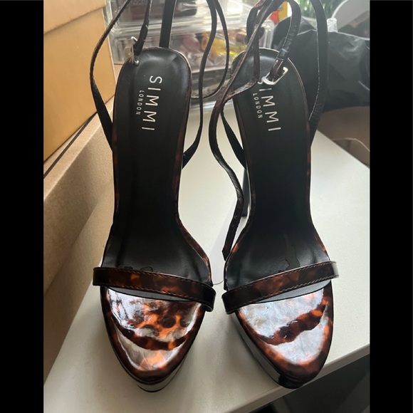 Immi Tortoiseshell Print Platform Stiletto Heels Simmi London [UK6 US8] - Picture 2 of 6